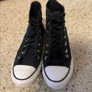 Converse black high top size 6